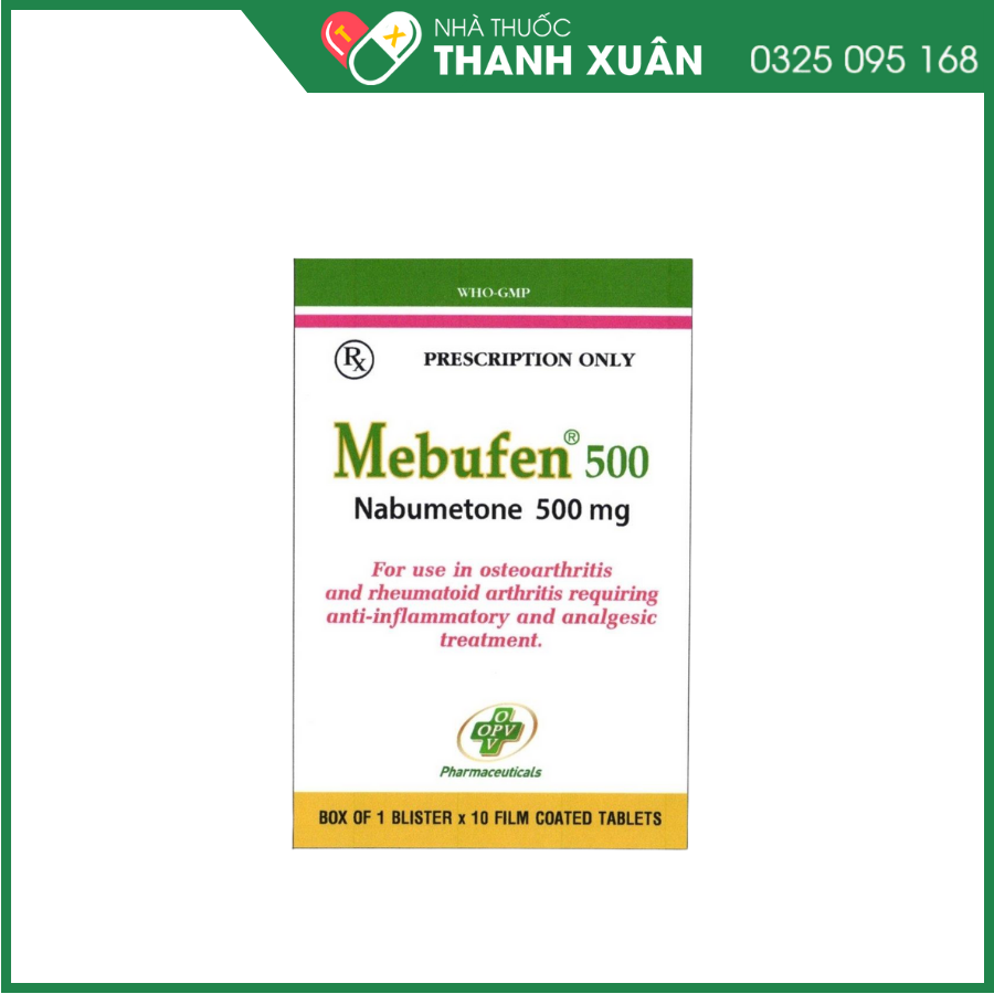 Mebufen 500 điều trị thoái hóa khớp và viêm khớp dạng thấp